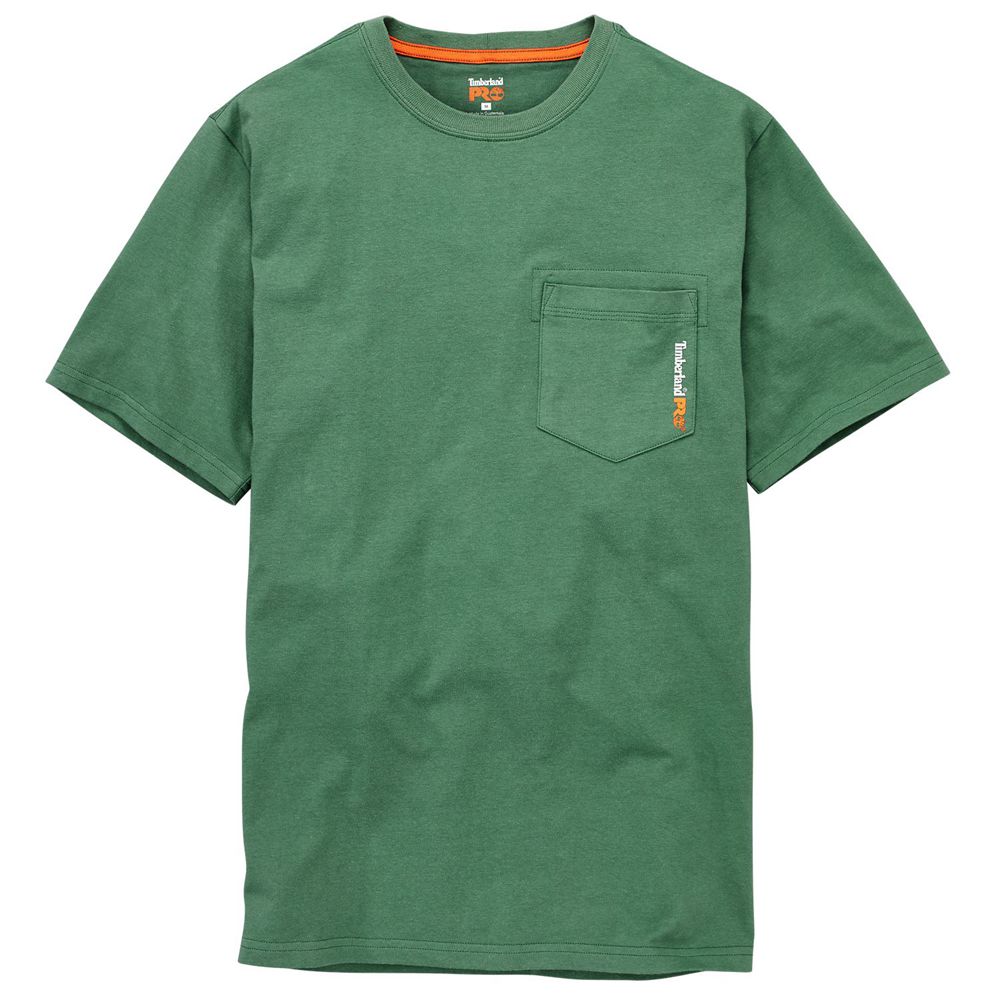 Camisetas Timberland Hombre Pro® Manga Corta Base Plate Wicking Verde - Chile DJE-459276